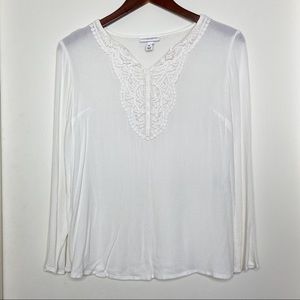 LIZ LANGE target ivory prairie maternity blouse